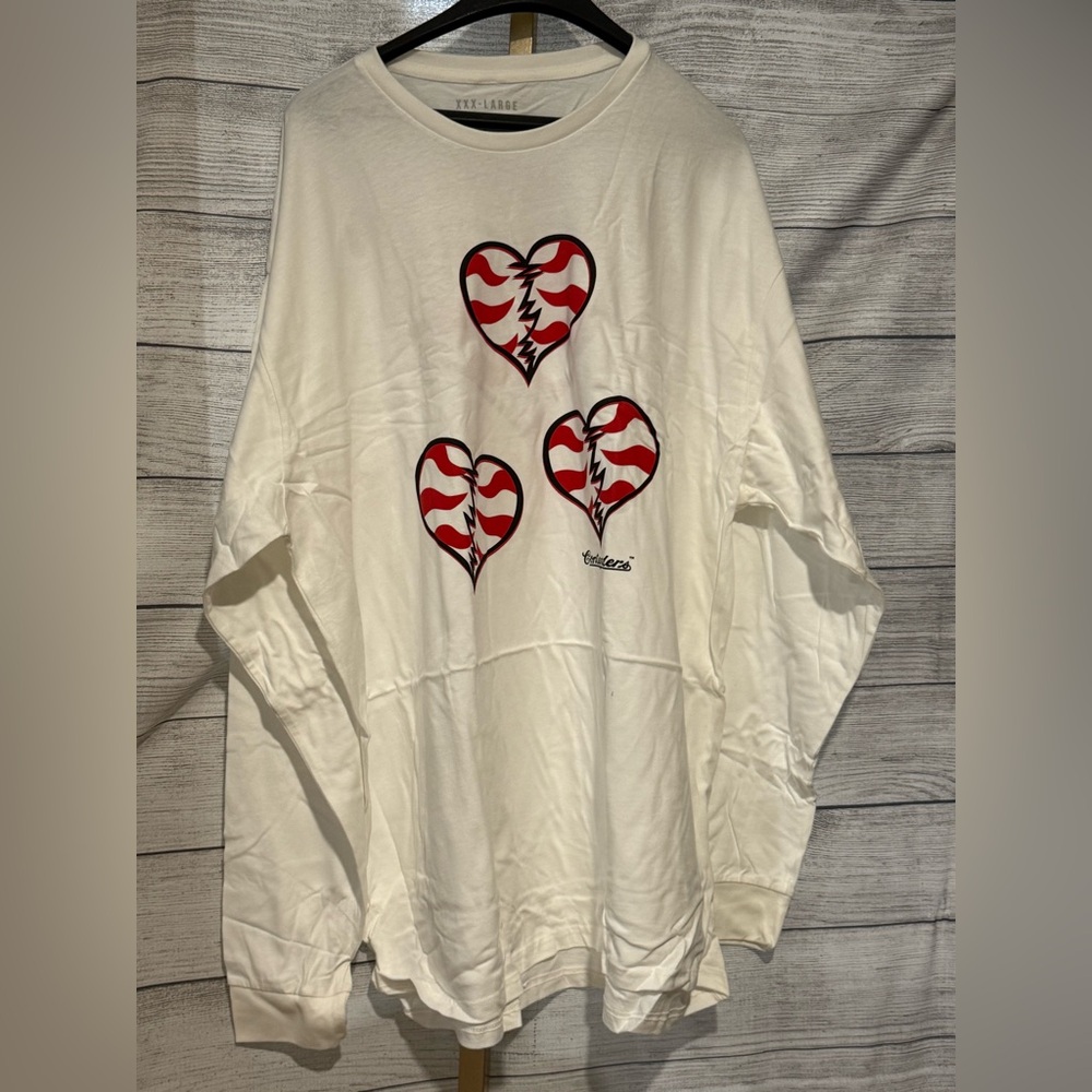 Men's Contenders Clothing White Shawn Michaels Zebra Hearts Long Sleeve XXXL